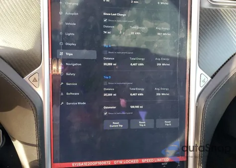 2016 Tesla Model S из США, поврежденный, VIN 5YJSA1E20GF160672